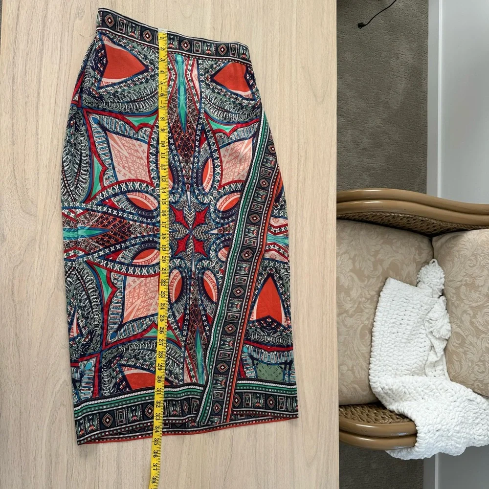 Anthropologie Maeve Geoda printed silk midi skirt - Picture 3 of 14